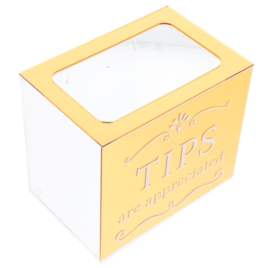 Premium Acrylic Tip Box Transparent Tip Jar for Bartender Restaurant Musician Money Container Donation Box Raffle Bowl Coin Jar