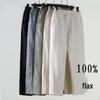Men's Summer Cotton Linen Loose-Fit Casual Pants, Plus Size, Straight Leg, Chinese Style