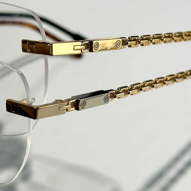 Ins 50059U Rimless Alloy Glasses Men and Women High Quality Brand Designer New Fashion Optical Prescription Retro Eyewear 2025