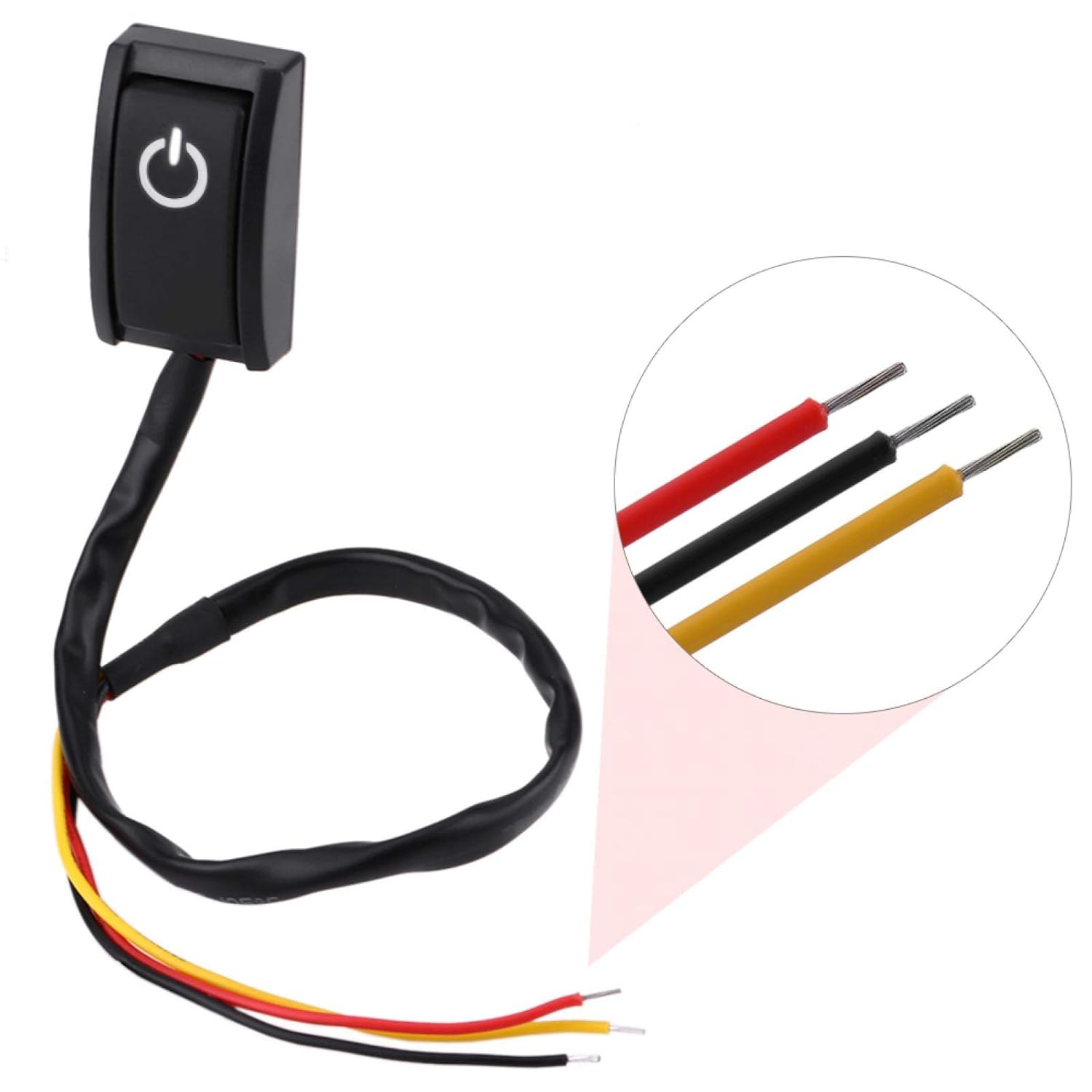 Автомобильный переключатель кнопочный на клейкой основе, DC 12V 200mA Кнопочный переключатель Вкл/Выкл на клейкой основе Черный