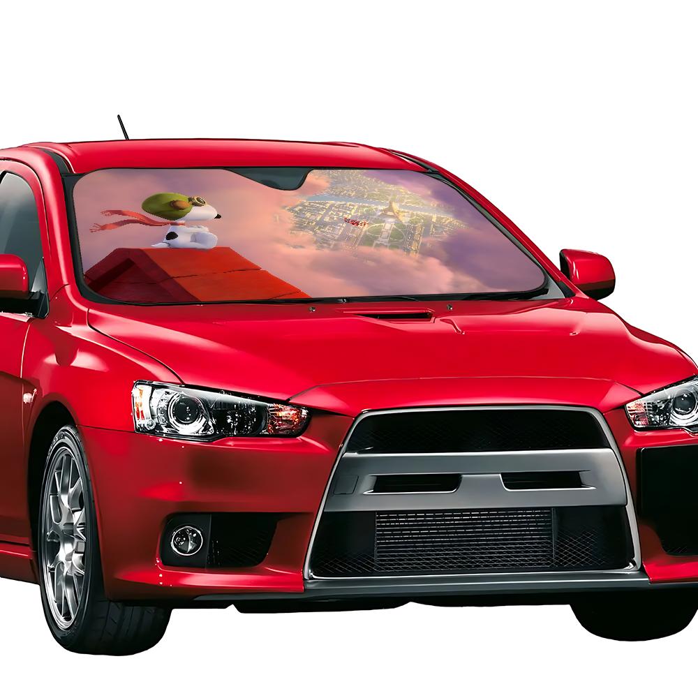 S-Snoopyes Cartoon Cute Car SunShade Windscreen Front Window Visor 70x130cm Sun Visor Solar Protect Plaid Gift Novelty Car