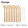 100Pcs Reusable Drinking Glass Straws 18cmx8 mm For Smoothies, Tea, Juice --10 Pack With 20Pcs Cleaning Brushs