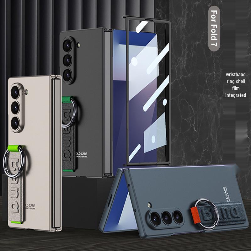 Samsung Z Fold7 Ultra-Thin Leather Phone Case with Card Holder & Stand