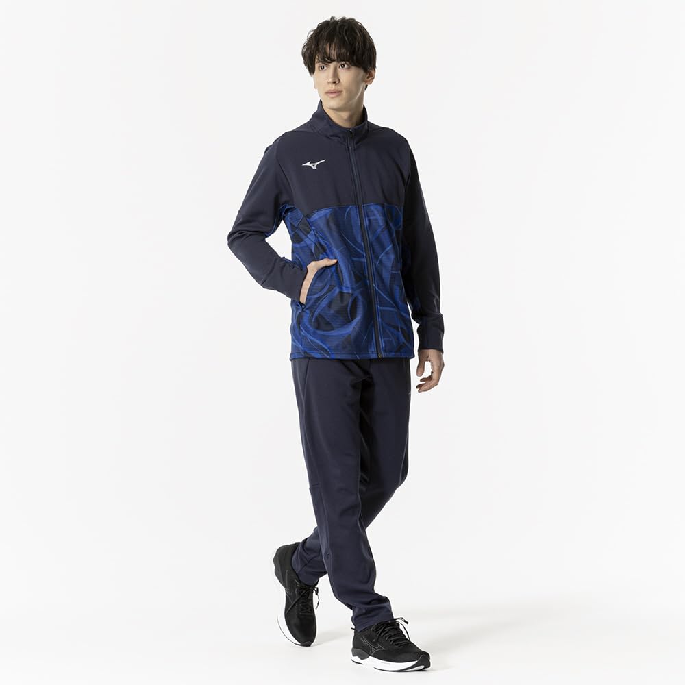 Mizuno MUGEN GRAPHIC Training Warm-Up Jacket, Jersey, Player-Specific, Navy Blue, 32MCB501