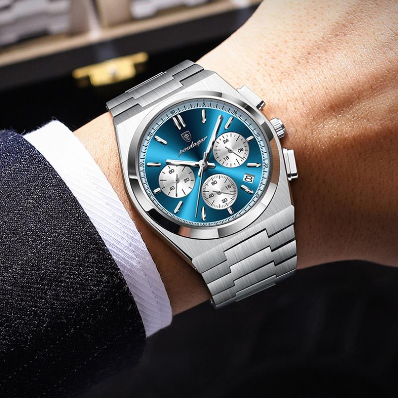 This Is A Newly Designed Fashion Sports Watch Multifunctional Hands with Waterproof Luminous Triple Display Dial Luxury Men's Watch
