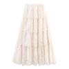 Kaslead New Women clothes Western Style Fashion Simple and Versatile Sexy Slit Laminated Cake Skirt