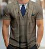 T-shirt for Kids Casual Suit Tie Print T-Shirt Short Sleeve Tops Tees Boy's Cosplay Party Tees Girl Clothing