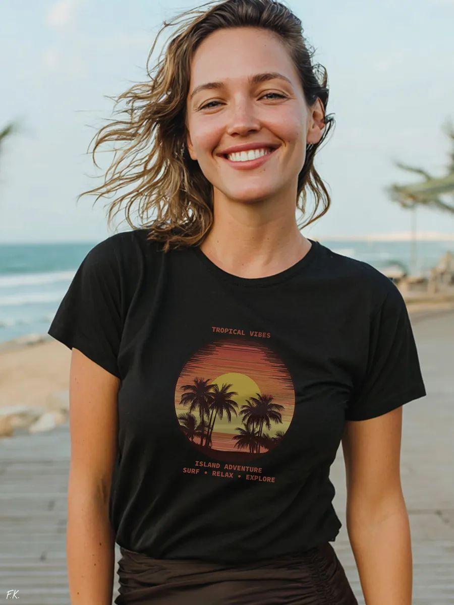 Oversized T‑shirt with PARADISE print S