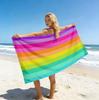 1pc ultra-fine fiber colored striped beach towel, water party, swimming absorbent beach towel