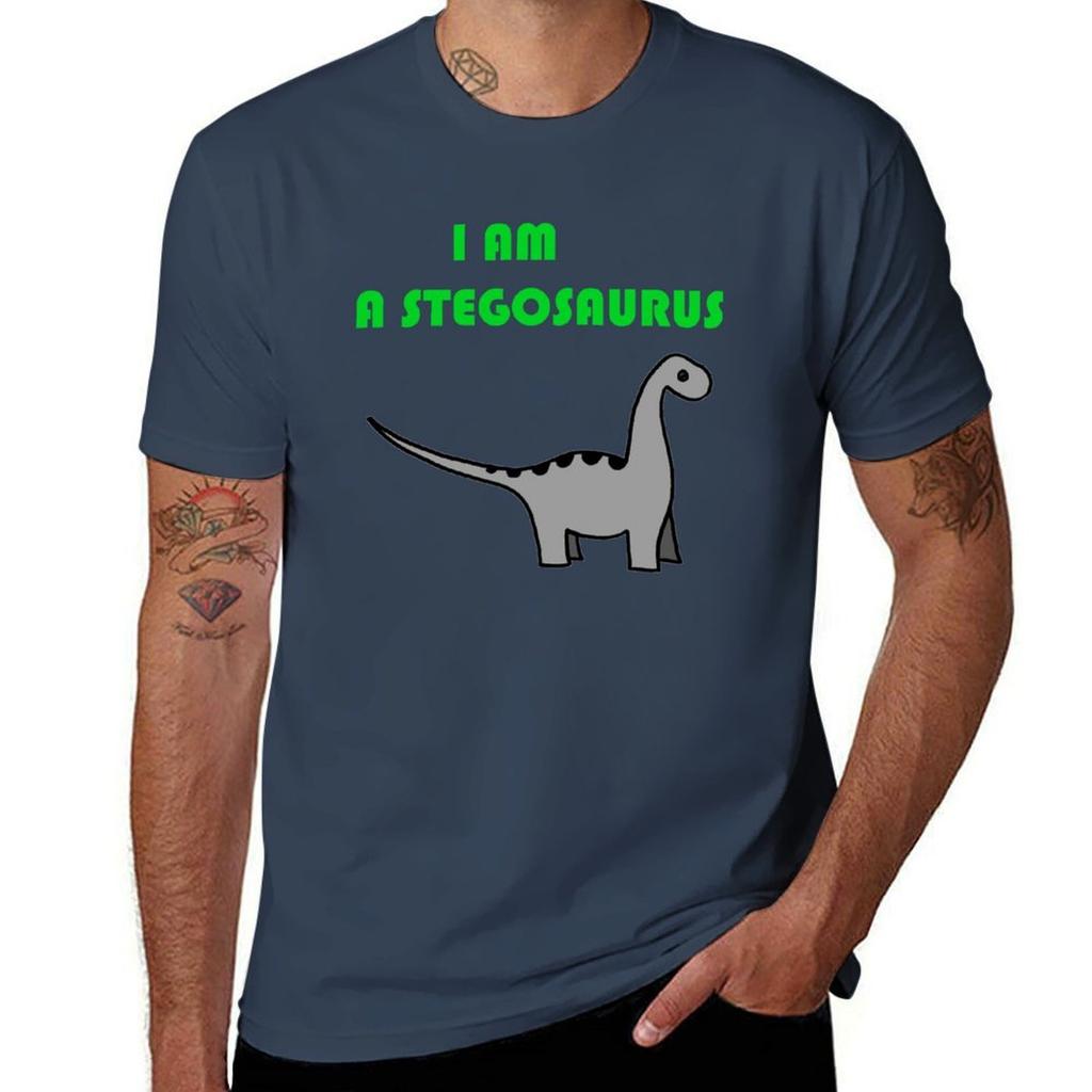 STEGOSAURUS T-Shirt Men T Shirt Cotton 100% T Shirt Custom Print T Shirts for Man Graphic Vintage T-Shirt