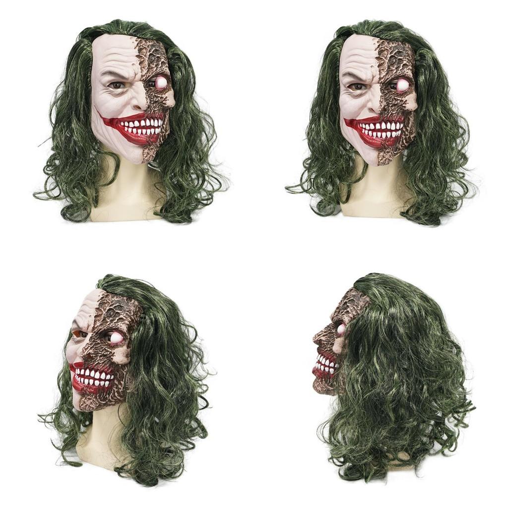 Latex Joker Head Mask With Large Eyes For Halloween Costume And Pranks