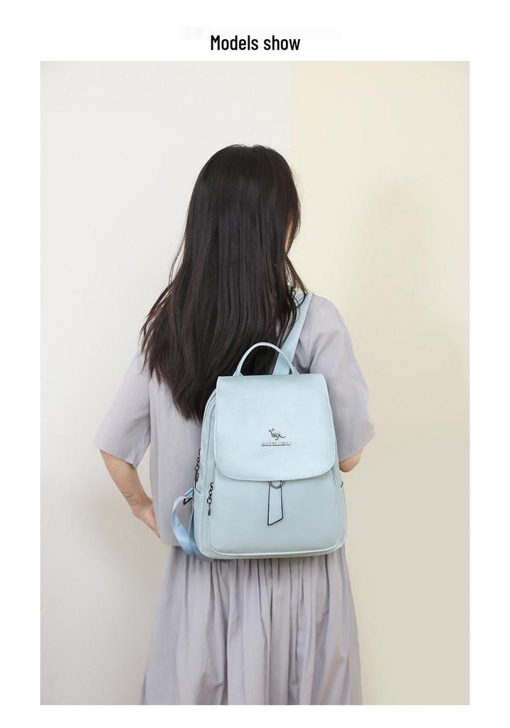 Women's Versatile Leather Backpack - Casual, Lightweight, Fashionable, Convertible Shoulder/Backpack Bag for Travel or School