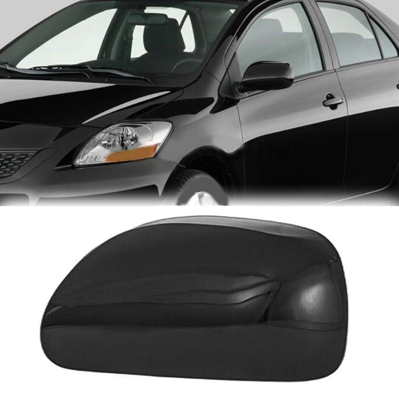 For Toyota For Yaris 2007-2011 Black Wing Door Mirror Cover Cap Rearview Mirrors Accessories Wing Mirror Cap