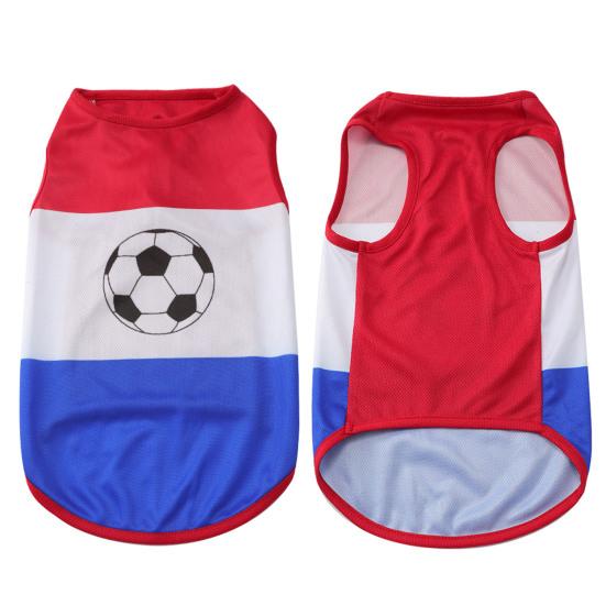 Camiseta de verano para perros con estampado de fútbol, ​​chaleco sin mangas para cachorros, ropa suave y transpirable para perros pequeños y medianos, gatos.