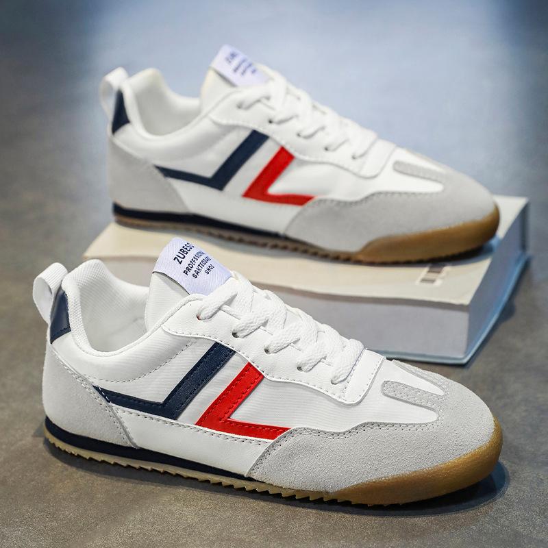 

Men s Sneakers Spring Autumn New Trendy Lace Up Breathable Lightweight Casual Shoes Comfortable Non Slip Soft Sole Running Shoes 39 білий