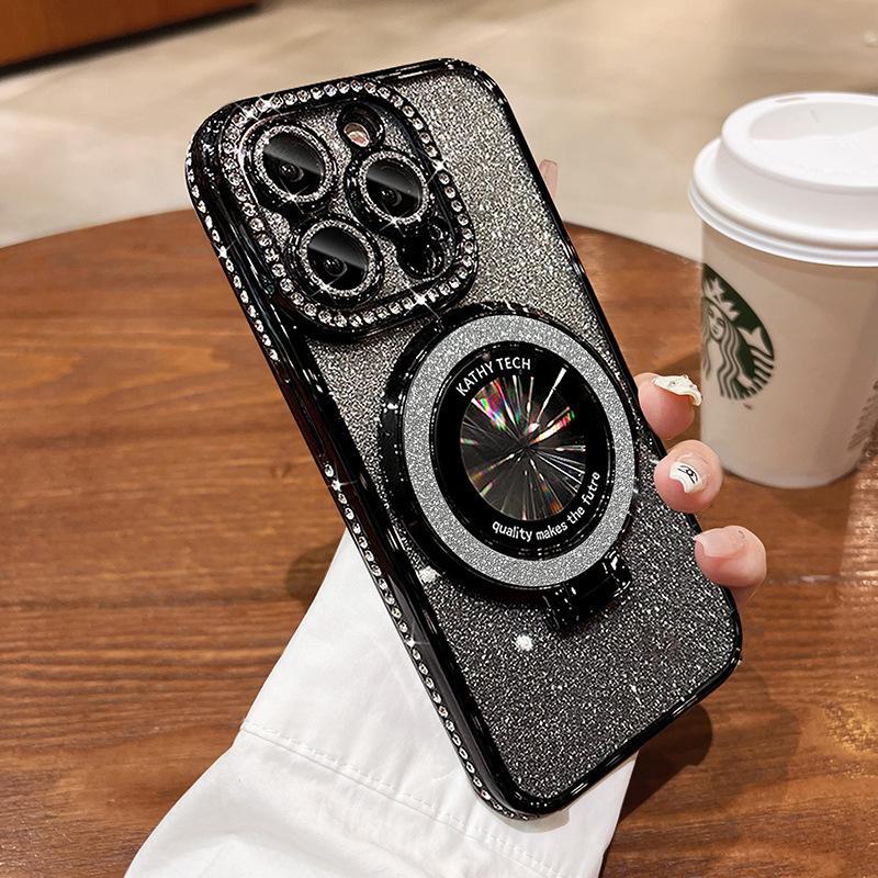 Rhinestone Glitter Magnetic Bracket for iPhone 14 Pro Max Case