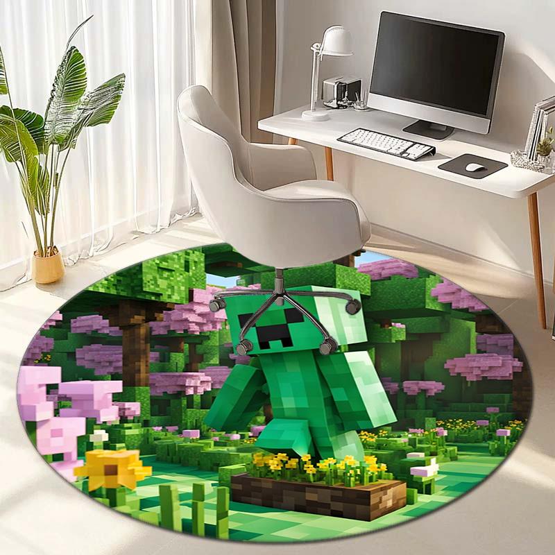 Sandbox Electronic Xbox Games Minecraft Circular Carpet Household Goods Decoration Anti Slip Home Table and Chair Mat Aisle Door Mat Carpet D12