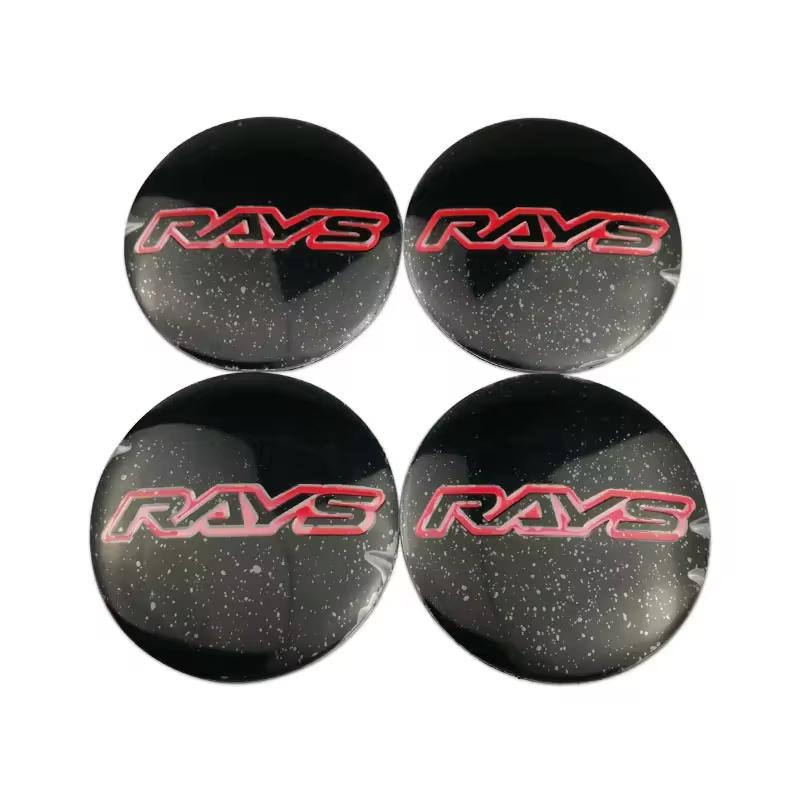 4PCS 56MM 60MM RAYS Emblem Wheel Center Hub Cap Car Rims Dust-proof Cover Hubcaps Sticker Auto Styling Accessories
