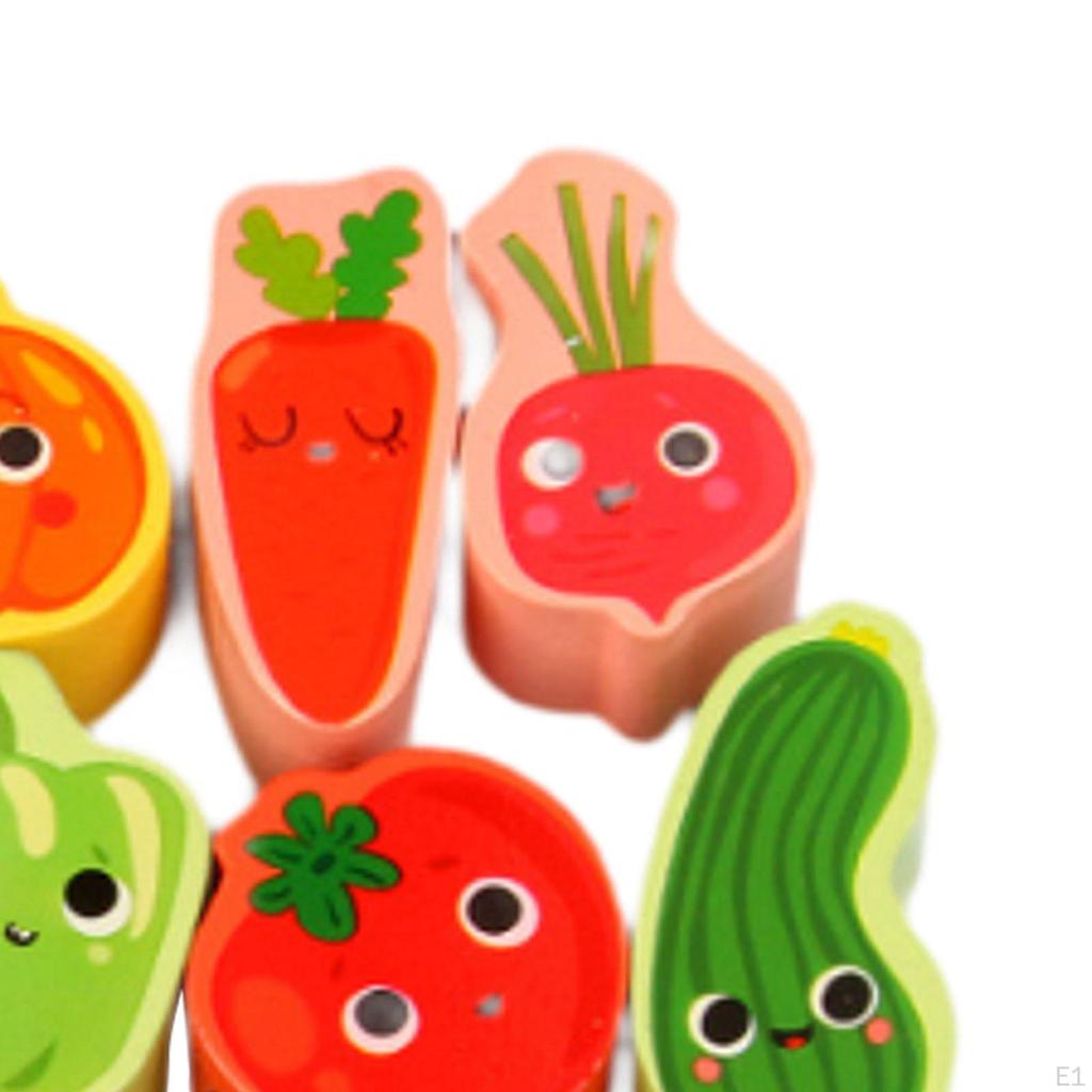 Wooden Bead Threading Toy Gifts Lacing for Children Kids Toddlers vegetable and fruit