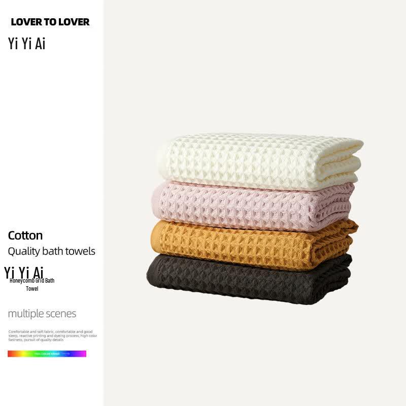 Yiyiai Honeycomb Weave Cotton Bath Towel