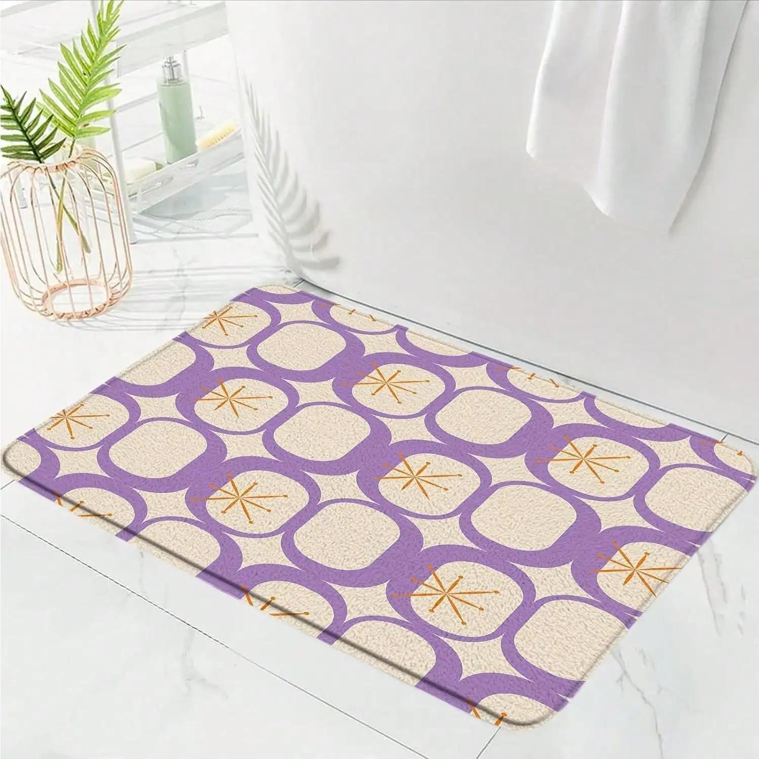 

Modern Geometric Pattern Carpet Mat Rug Anti-Slip Absorbent Quick Dry Vibrant Colors Home Decor for Bathroom Shower Room Bathtub 40x60cm
