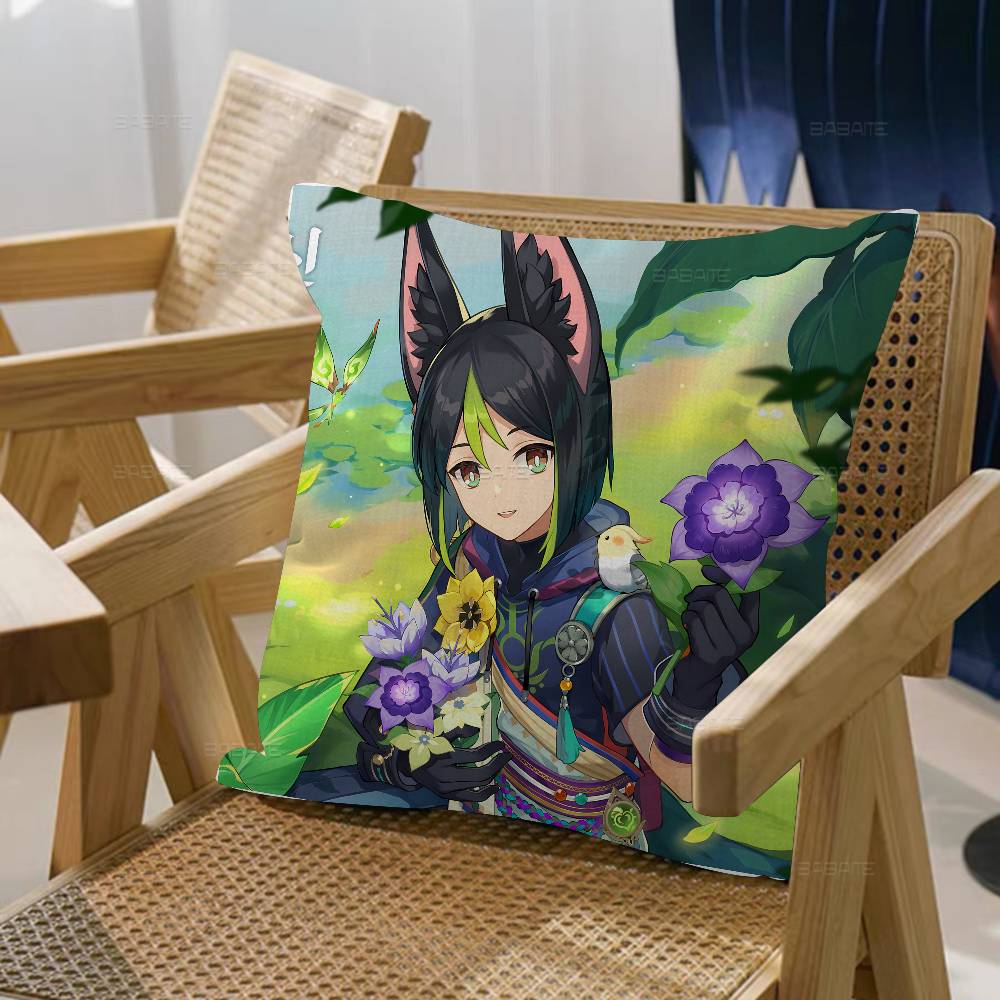 Tighnari Genshin Impact Cushion Cover Pillowcase Upholstery Sofa Throw Pillow Home Decor Pillowcas