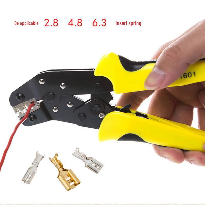 Durable Ratchet Crimping Pliers 0.14-1.5mm² - Multi-functional Terminal Tool, Insulated & Labor-Saving