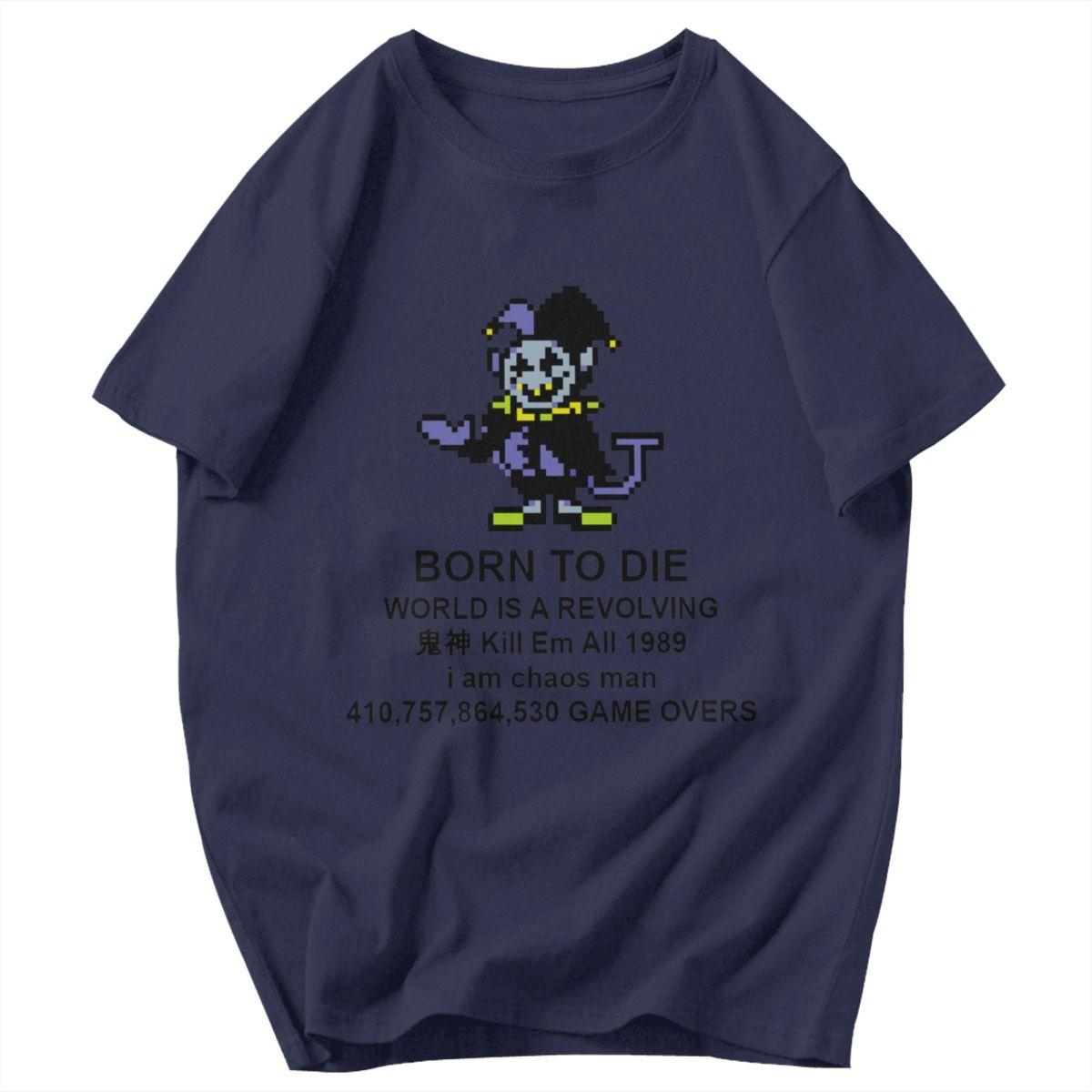 

Чоловіча футболка Deltarune Jevil Born To Die Подарунки Y2K Графічна Однотонна Унісекс Топи Футболки 4XL