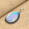 Ciondolo artigianale in argento sterling 925 con topazio mistico arcobaleno per lei.