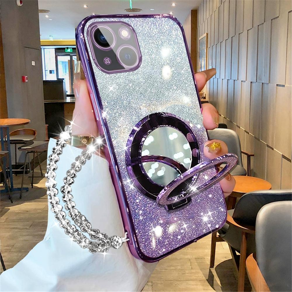 POCO X6 Pro Case Crystal Bracelet Glitter Mirror Ring Stand Case For Xiaomi POCO C65 X6 F6 M6 Pro X5 X3 NFC Soft Silicone Cover