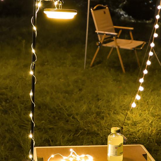 Camping String Light IP67 Waterproof Flexible Multiple Lighting Modes Rechargeable Tent Fairy String Light Outdoor Decor