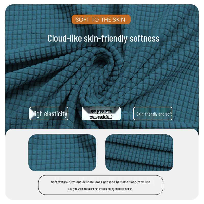 Elastic Jacquard Curved Pineapple Chair Cover with Armrests - Universal, Dustproof, Four Seasons Use