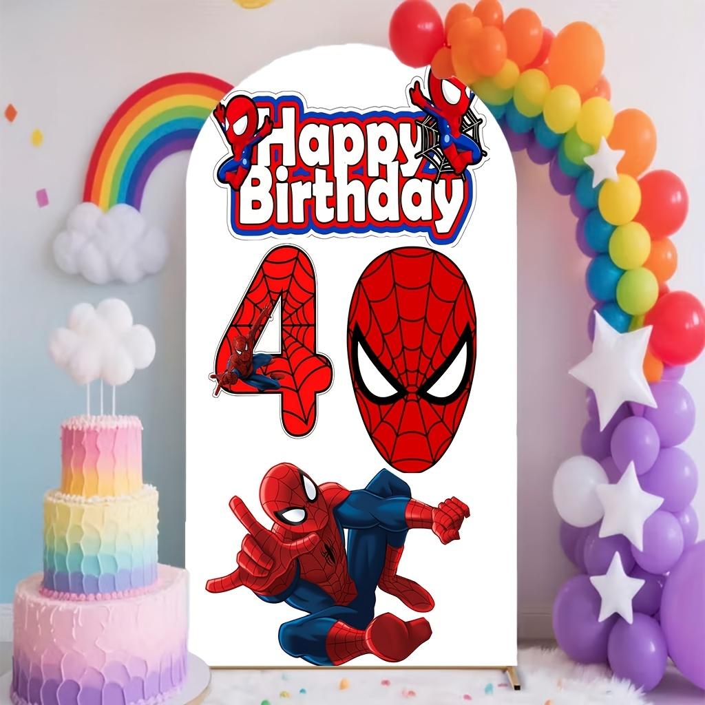 BEPAN Spiderman theme arched background customizable children's birthday party decoration background baby shower props stretch fabric