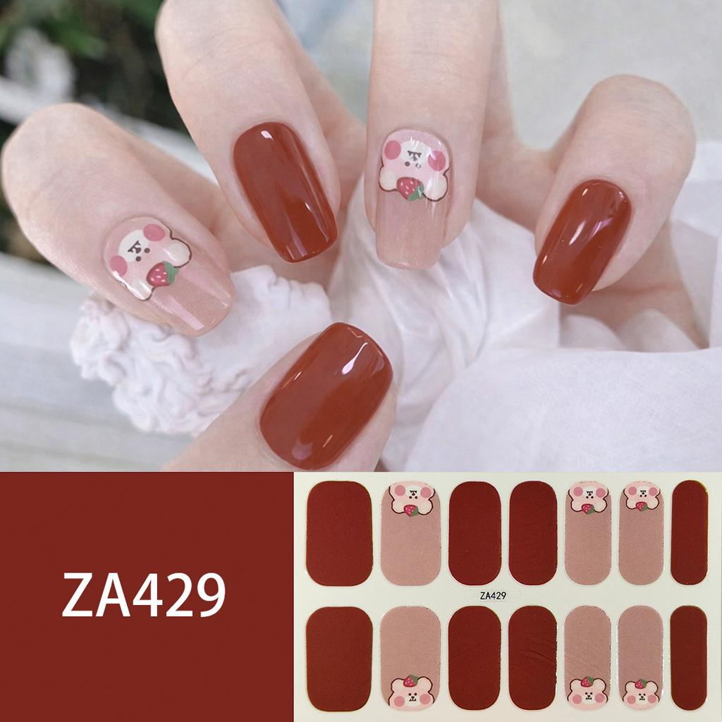 ZA Skin Brightening Waterproof No-Cure Full Cover Gel Nail Wraps, Luxury Minimalist Nail Stickers, Nail Patch Films