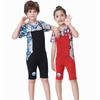 Kids 2.5mm Neoprene Wetsuit Short Sleeve Shorts Full Body Diving Suit With Rear Zipper Warm Swimwear Boys Girls