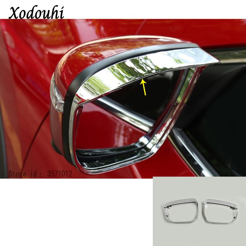 Eyebrow Rear View Side Glass Mirror Trim Rain Shield Sun Visor For Nissan X-Trail T32/Rogue 2014 2015 2016 2017 2018