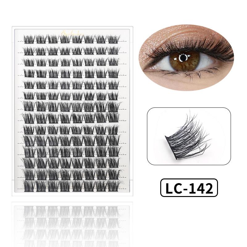 14-Row D Curl Dense False Eyelash Cluster Pack - Mixed Style, Hot Melt Grafted, In Stock