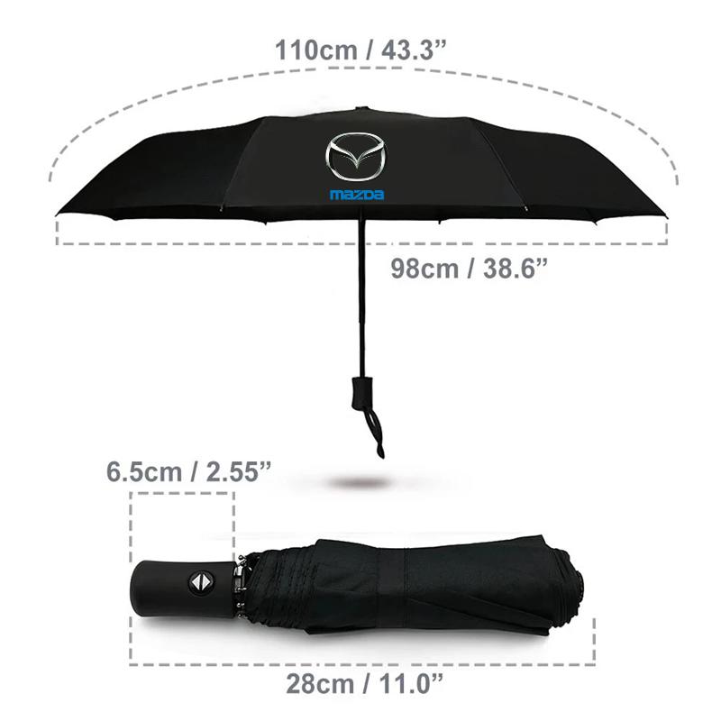 Sticker Windproof Double Layer Resistant Umbrella Fully Automatic Rain Umbrella for Mazda 3 bk bl 323 Axela Atenza CX-3 CX-4 CX5