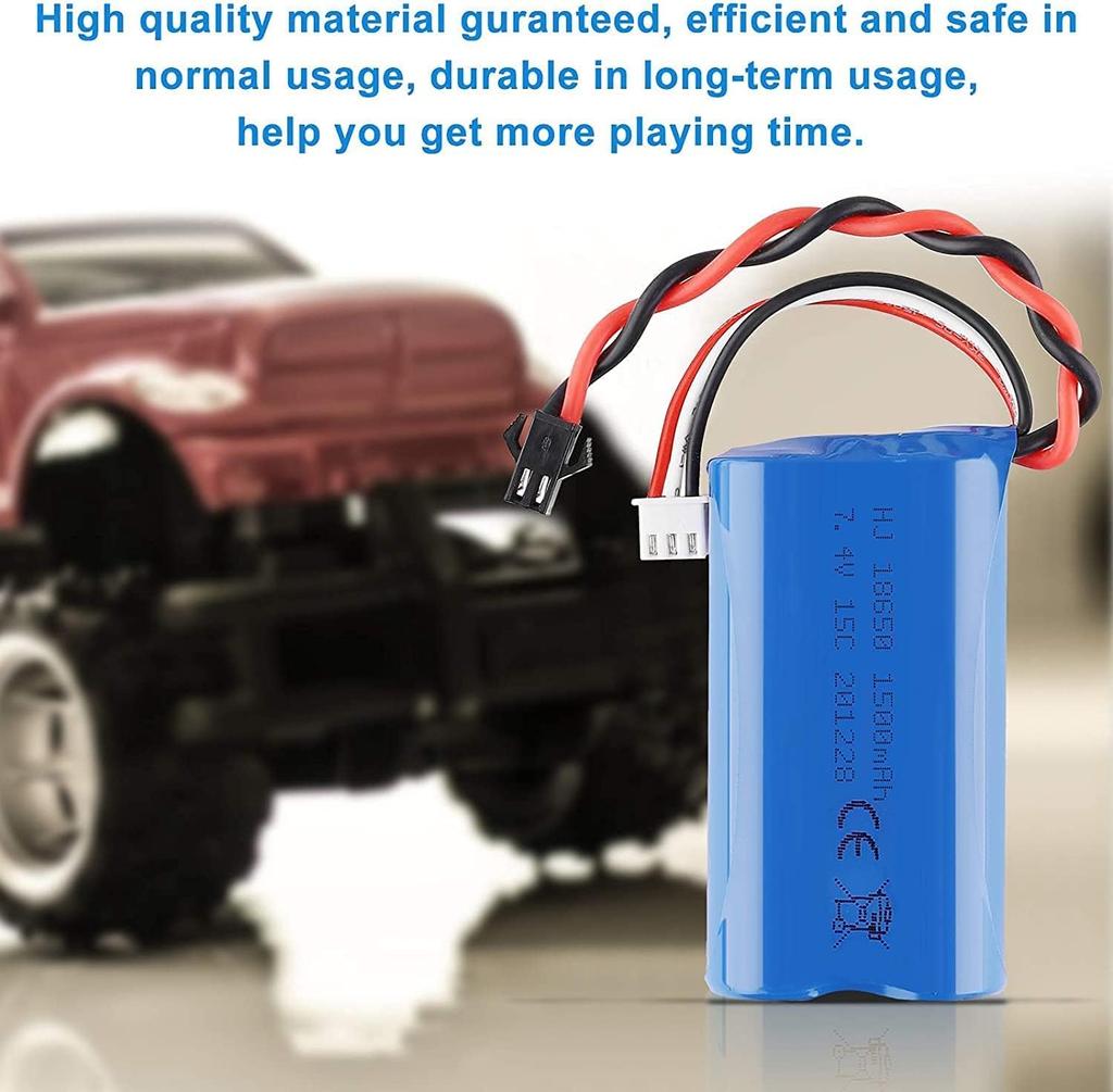 LiPo baterie 1500mAh 7.4V 2S s USB nabíjecím kabelem – Kompatibilní s RC hračkami U12A S033G Q1 H101 – Konektor SM-2P – Dlouhá výdrž