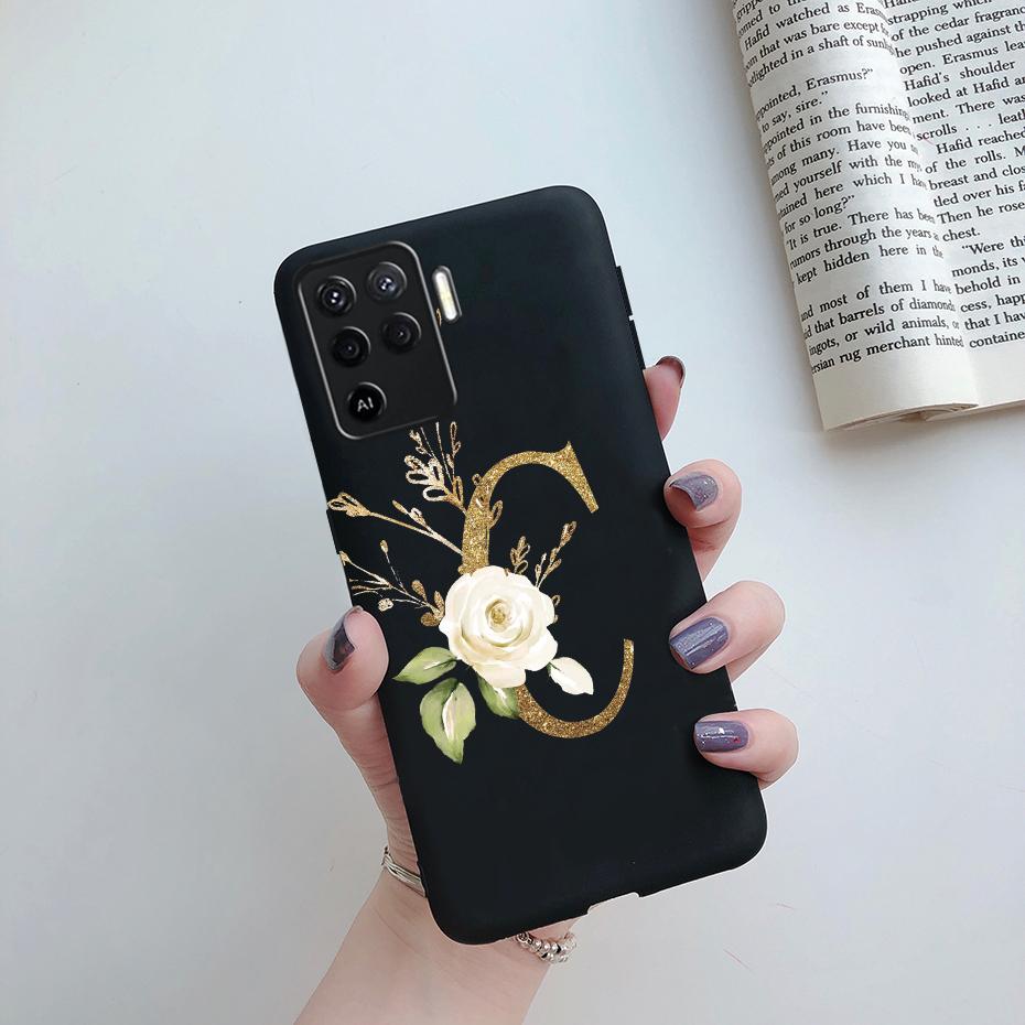 Phone Cases For OPPO A94 F19 Pro Reno 5 Lite Silicone Back Soft Case Cute Letters Cover Shockproof Bumper For OPPO A94 5G Case