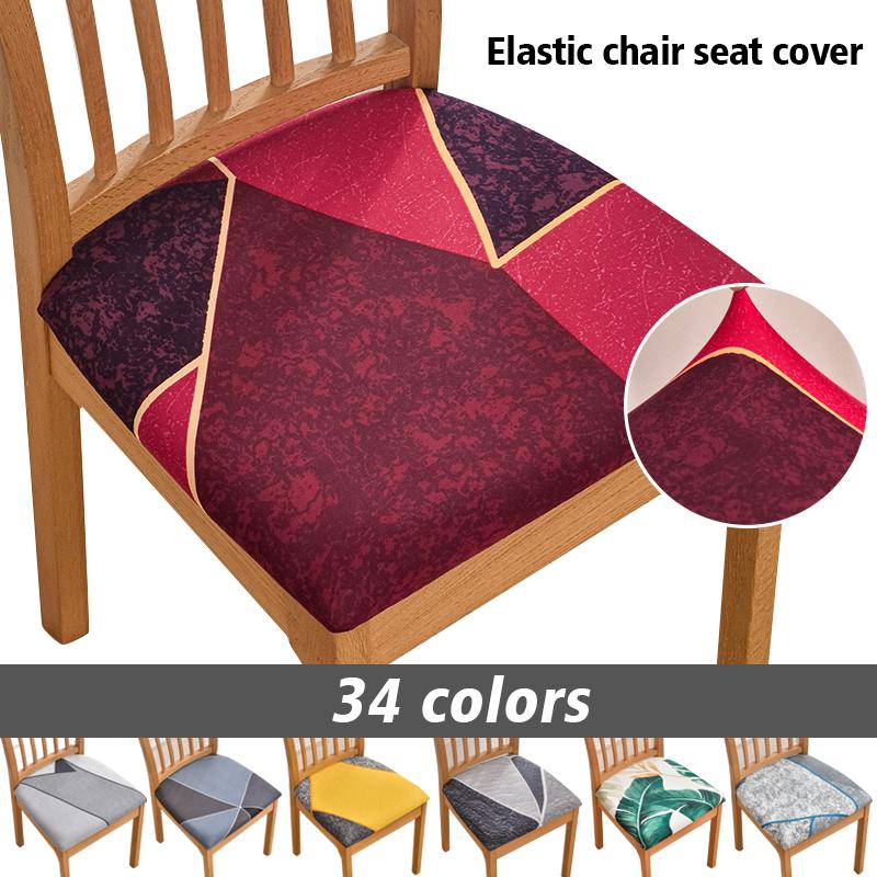 Potahy na židle do jídelny Strečový potištěný potah na jídelní židli Polstrovaný sedák na židli Slipcovers pro kuchyň, kancelář 1 ks