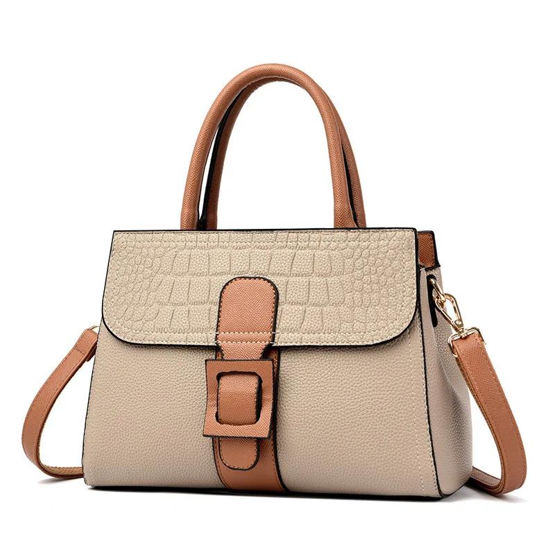 

Контрастные женские сумки с крокодиловым принтом Большая вместимость Дорожная сумка через плечо Сумка через плечо Новая мода