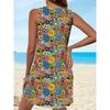 Robe d'été sans manches à motif floral éclatant pour femme, Parfaite pour des looks bohèmes décontractés et des tenues de vacances à la plage, Présentant des imprimés d'outre-mer