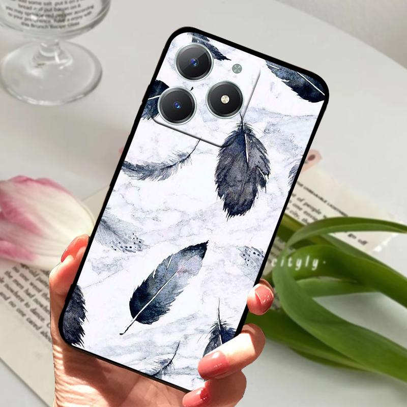 Pro Realme C61 Pouzdro RMX3939 Roztomilý Kreslený Měkký Silikon TPU Zadní Kryt Telefonu Pro OPPO Realme C63 4G Nárazuvzdorný Matný Coque Fundas