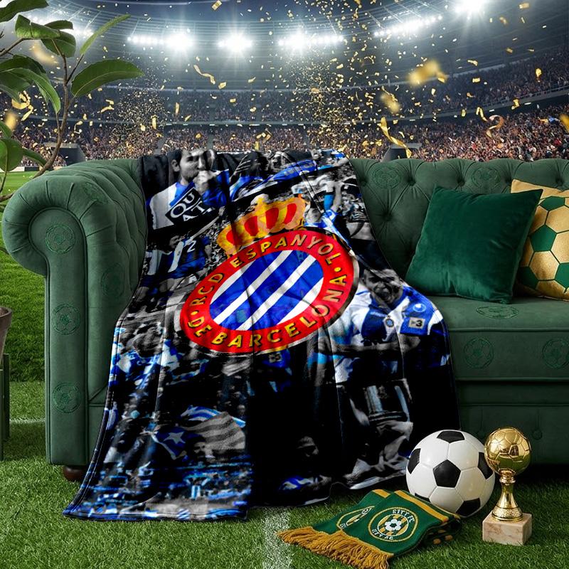 Football Espanyol Design Blanket Lightweight Ideal Bedding Blanket Perfect for Travel, Camping, Living Rooms, Offices, Sofas, Fan Christmas Gift
