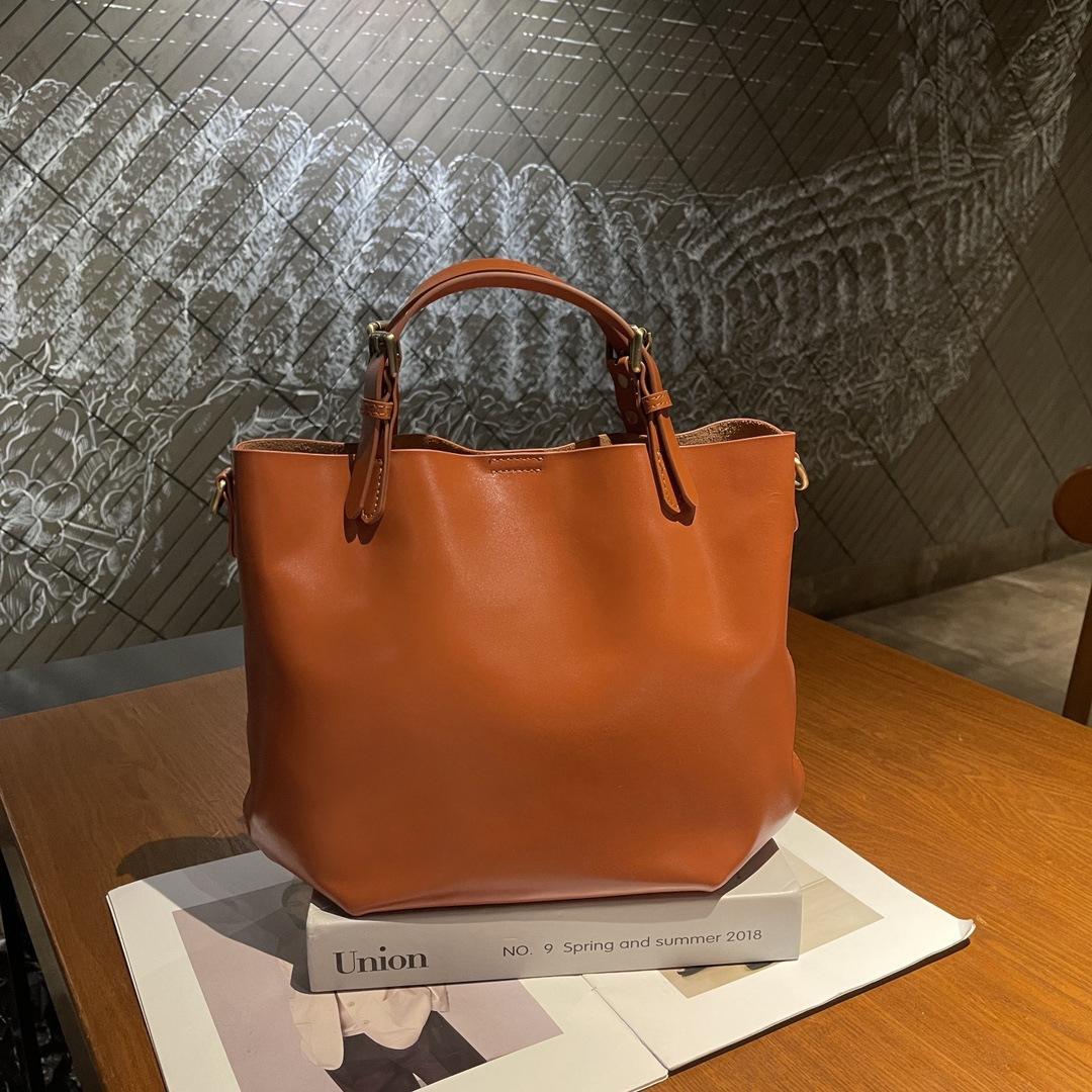 Новая женская сумка из натуральной кожи большой емкости, сумка-ведро