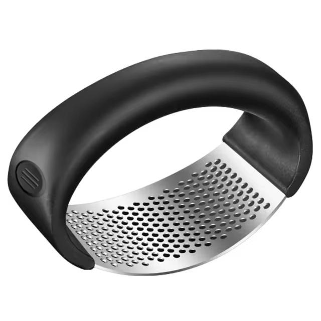 

Пресс для чеснока из нержавеющей стали, ручная мясорубка для чеснока, измельчитель чеснока, инструменты для фруктов и овощей, кухонные аксессуары, гаджет чёрный