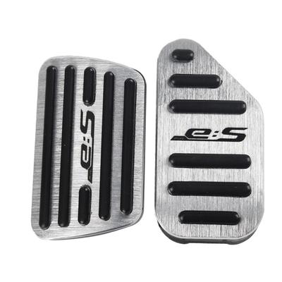 SAWAKAKI Aluminum Accelerator and Brake Pedal Covers of with Designed Specifically for Daihatsu Mira LA350S LA360S (Set 2) Logo, eS (Silver)