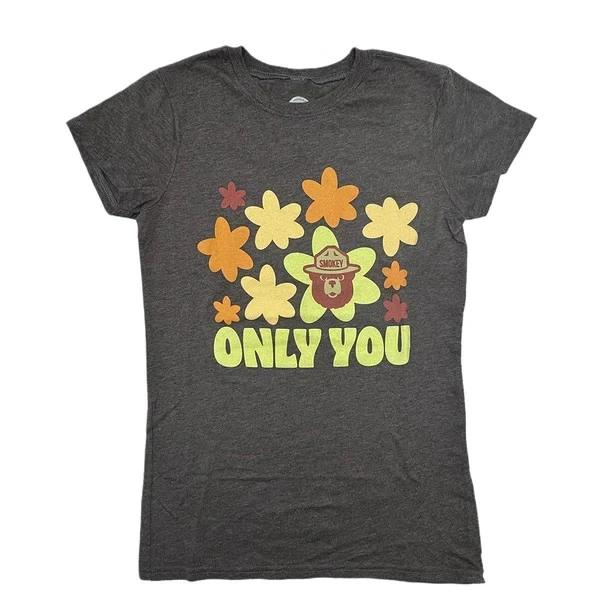 Smokey The Bear Juniors Only You Charcoal Heather Shirt NWT Medium M