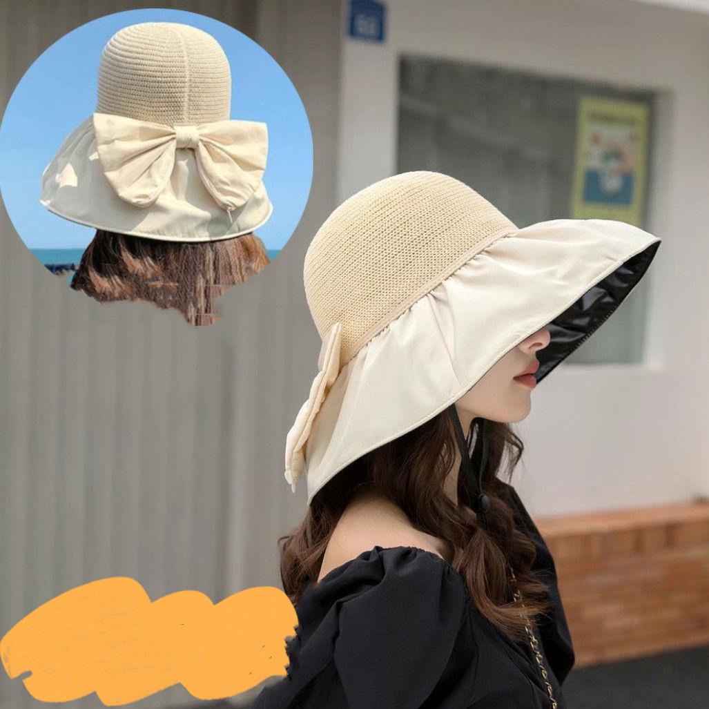 

Модная женская шляпа-ведро с бантом, закрывающая лицо на открытом воздухе, складная шляпа от солнца, шляпа рыбака, шляпа для защиты от солнца,